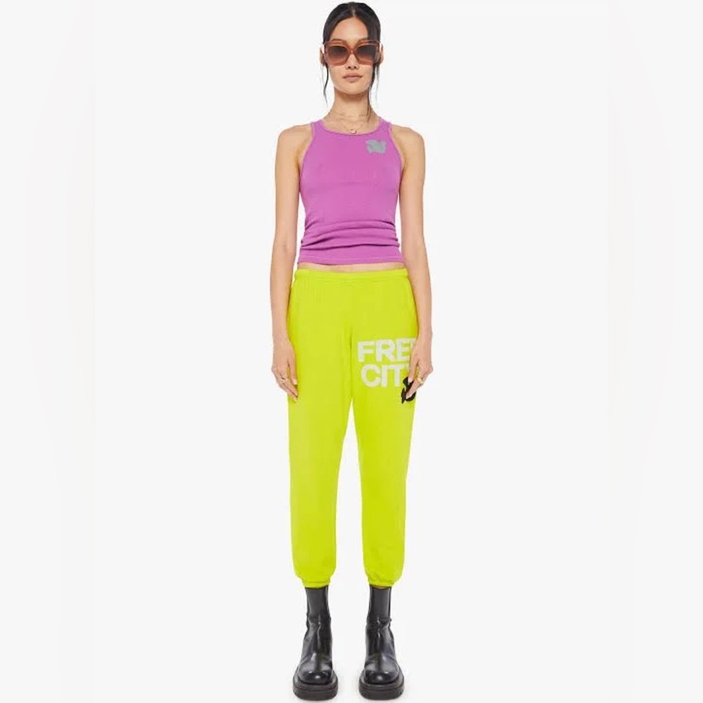 Free City | Logo Cotton Sweatpants in Gloyellow